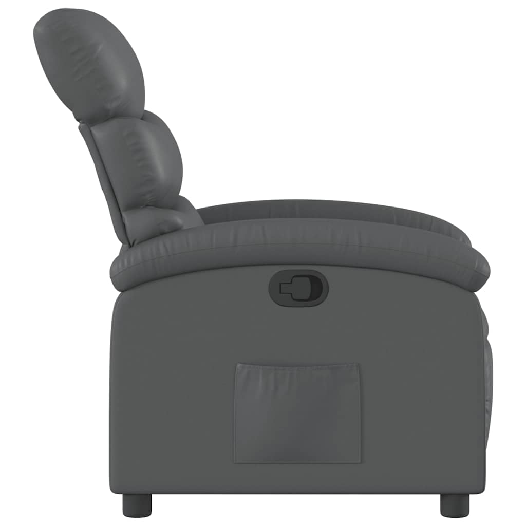 Fauteuil verstelbaar kunstleer grijs is nu te koop bij PeponiXL, paradijselijk wonen!