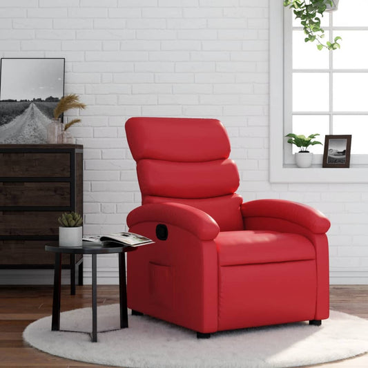 Fauteuil verstelbaar kunstleer rood is nu te koop bij PeponiXL, paradijselijk wonen!