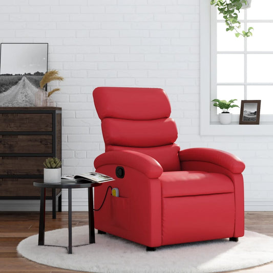 Massagestoel verstelbaar kunstleer rood is nu te koop bij PeponiXL, paradijselijk wonen!