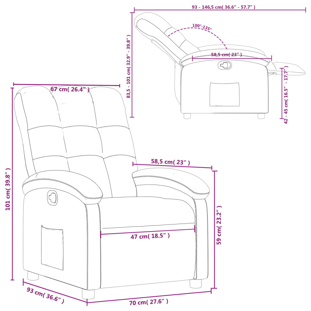 Fauteuil verstelbaar stof wijnrood is nu te koop bij PeponiXL, paradijselijk wonen!