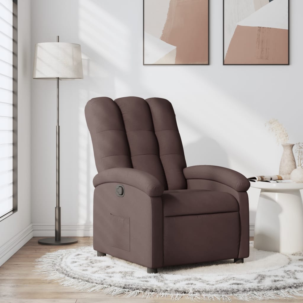 Fauteuil verstelbaar stof donkerbruin is nu te koop bij PeponiXL, paradijselijk wonen!