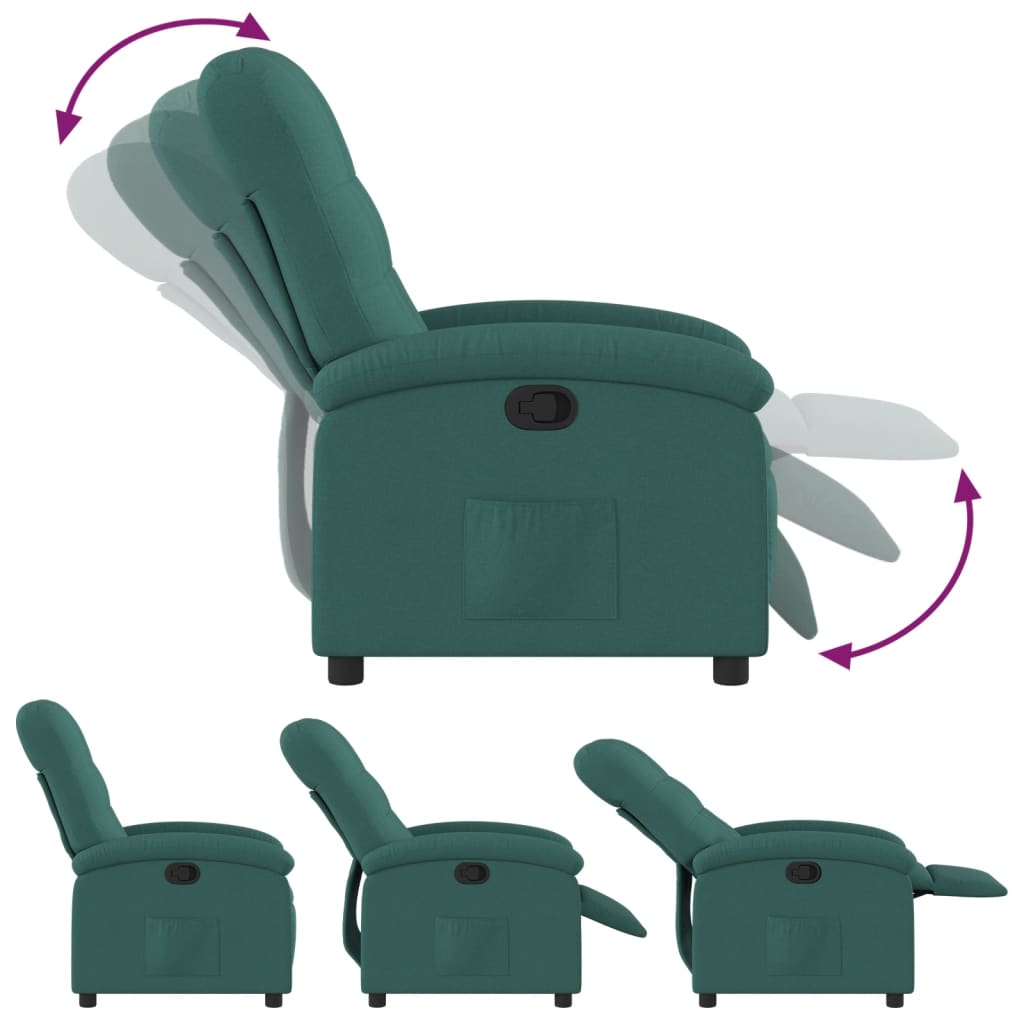 Fauteuil verstelbaar stof donkergroen is nu te koop bij PeponiXL, paradijselijk wonen!