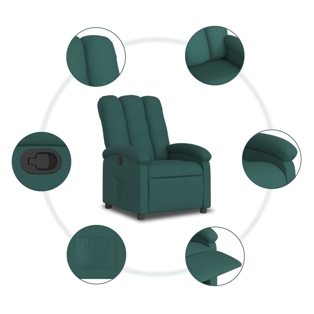 Fauteuil verstelbaar stof donkergroen is nu te koop bij PeponiXL, paradijselijk wonen!