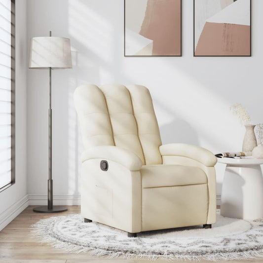 Fauteuil verstelbaar stof crèmekleurig is nu te koop bij PeponiXL, paradijselijk wonen!