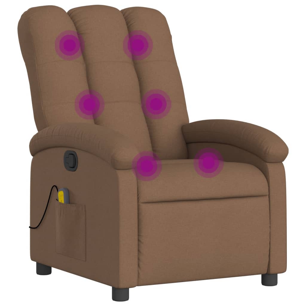 Massagestoel verstelbaar stof bruin is nu te koop bij PeponiXL, paradijselijk wonen!