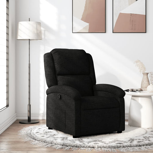 Fauteuil verstelbaar stof zwart is nu te koop bij PeponiXL, paradijselijk wonen!