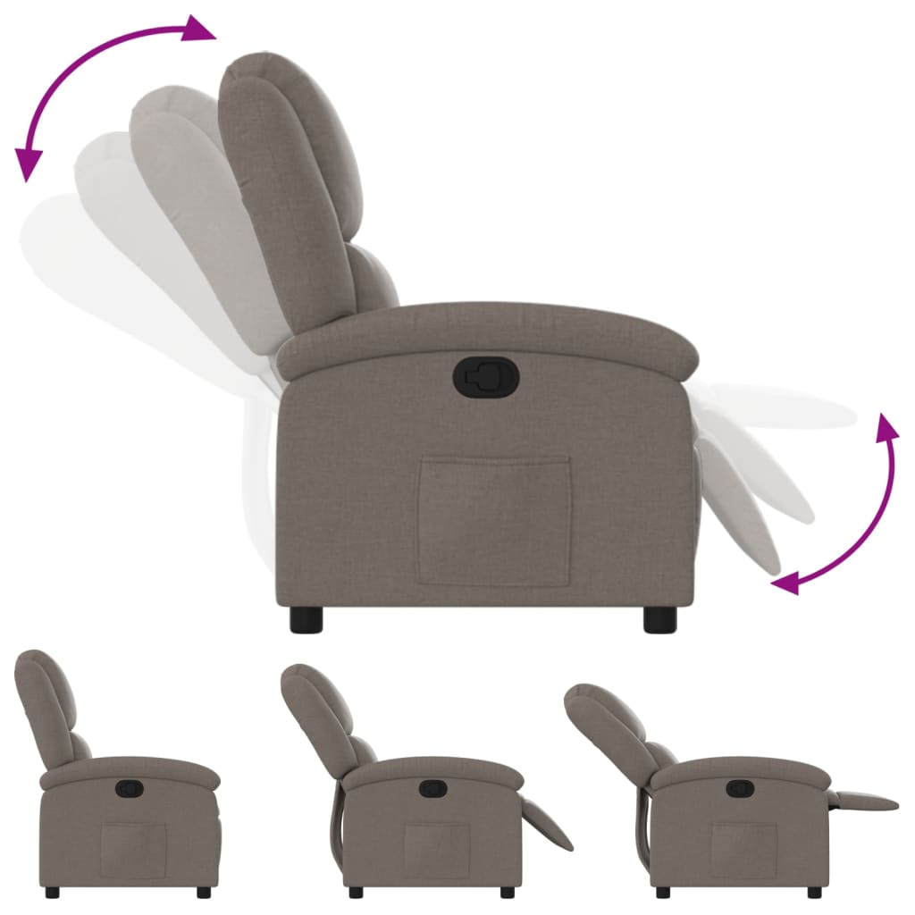 Fauteuil verstelbaar stof taupe is nu te koop bij PeponiXL, paradijselijk wonen!
