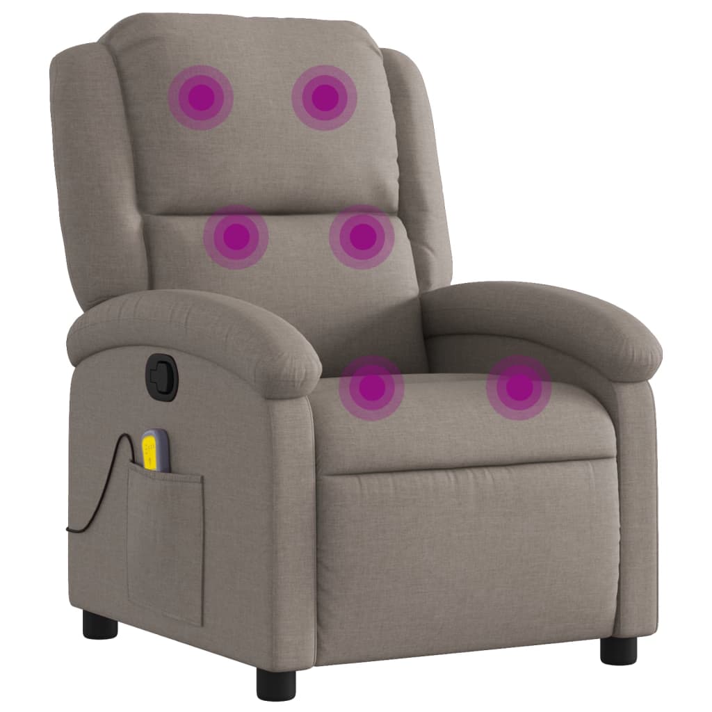 Massagestoel verstelbaar stof taupe is nu te koop bij PeponiXL, paradijselijk wonen!