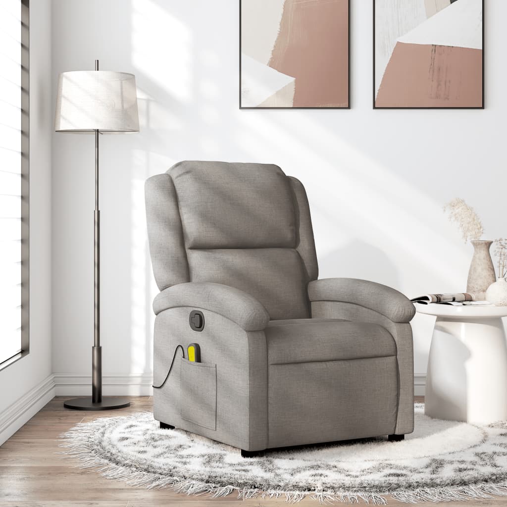 Massagestoel verstelbaar stof taupe is nu te koop bij PeponiXL, paradijselijk wonen!