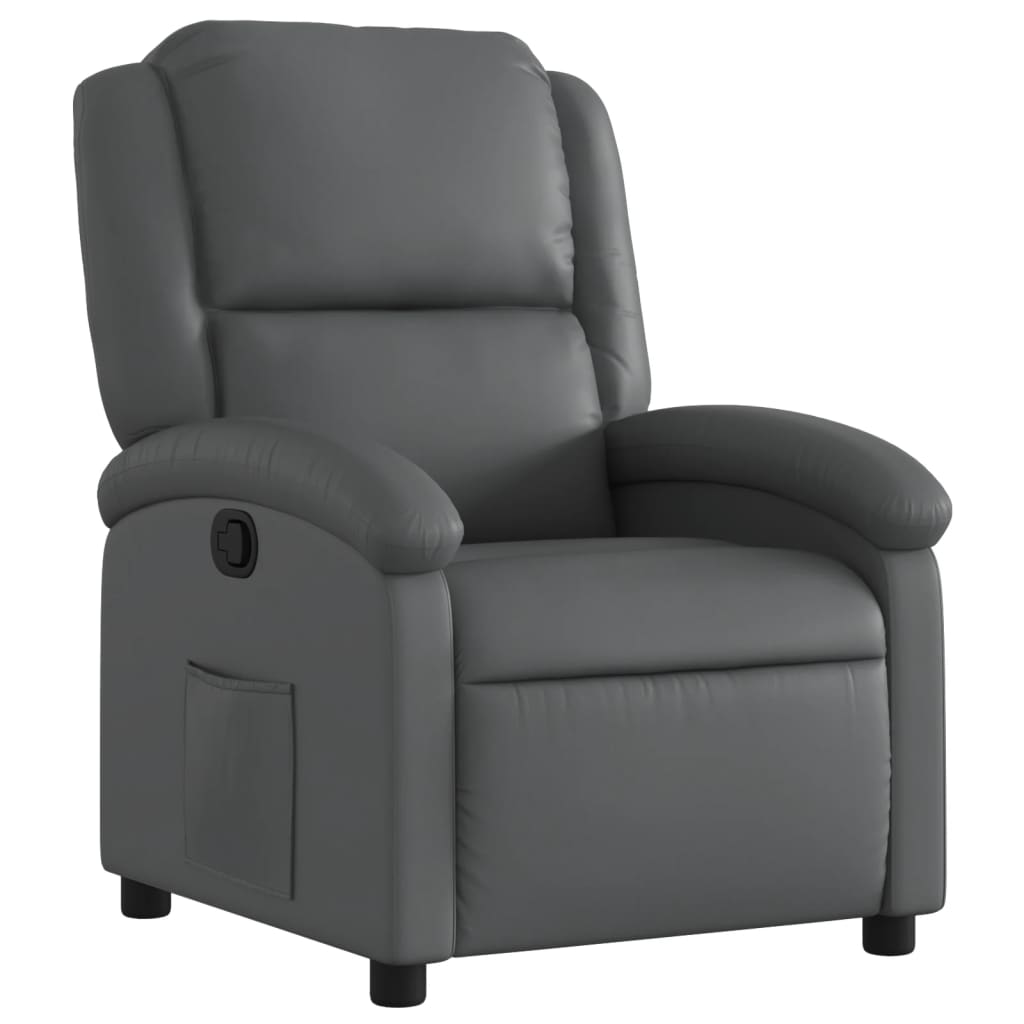 Fauteuil verstelbaar kunstleer grijs is nu te koop bij PeponiXL, paradijselijk wonen!