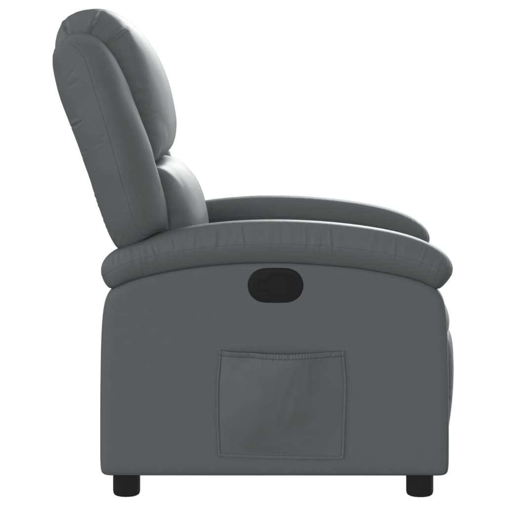 Fauteuil verstelbaar kunstleer grijs is nu te koop bij PeponiXL, paradijselijk wonen!