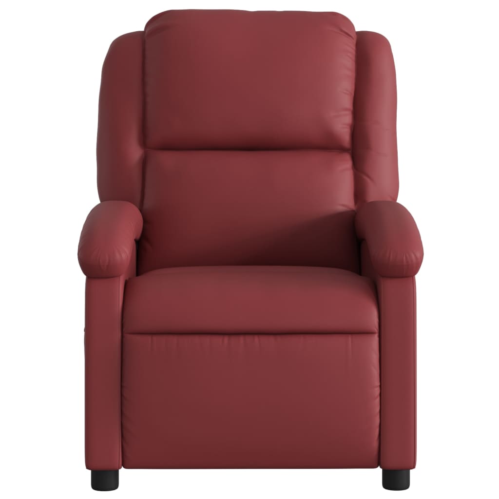 Fauteuil verstelbaar kunstleer wijnrood is nu te koop bij PeponiXL, paradijselijk wonen!