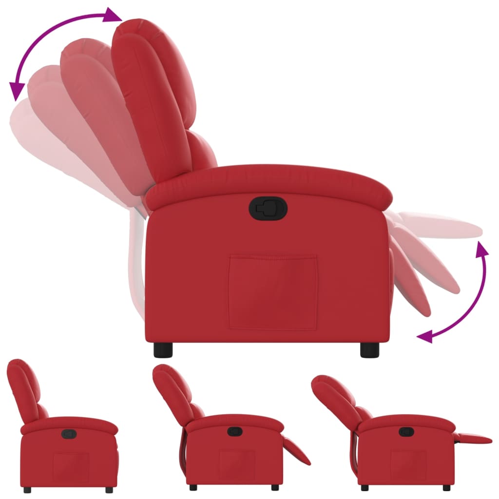 Fauteuil verstelbaar kunstleer rood is nu te koop bij PeponiXL, paradijselijk wonen!