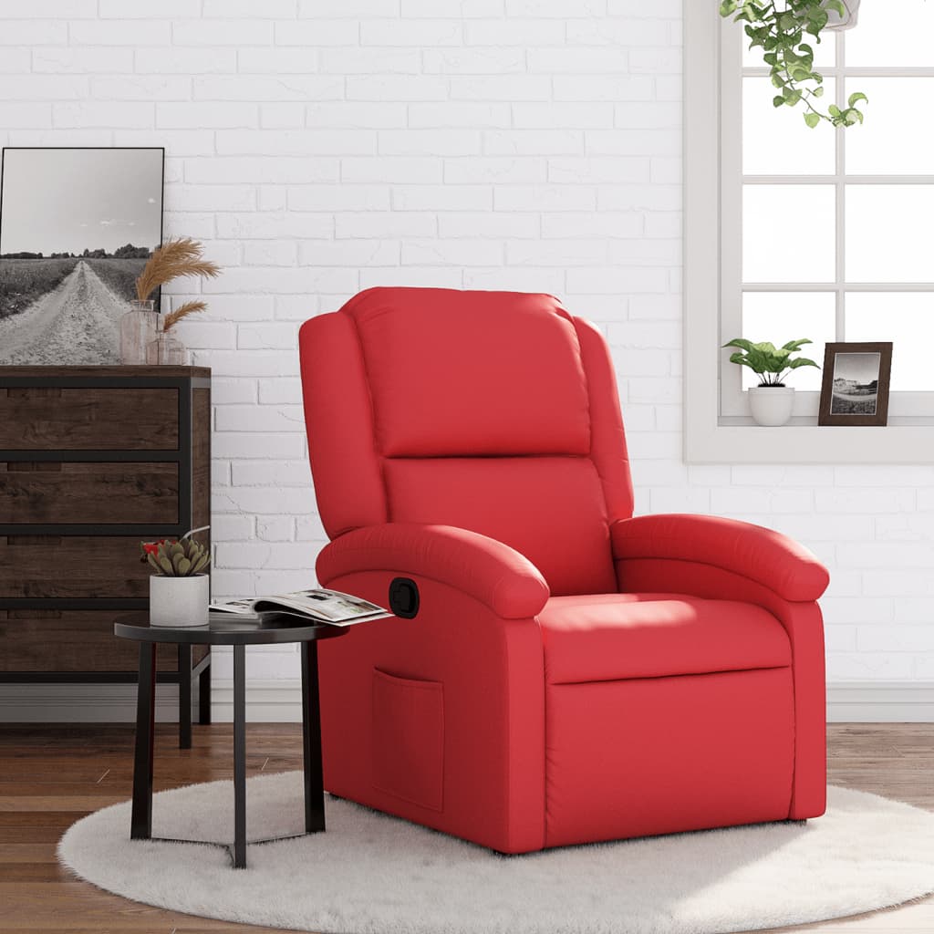 Fauteuil verstelbaar kunstleer rood is nu te koop bij PeponiXL, paradijselijk wonen!