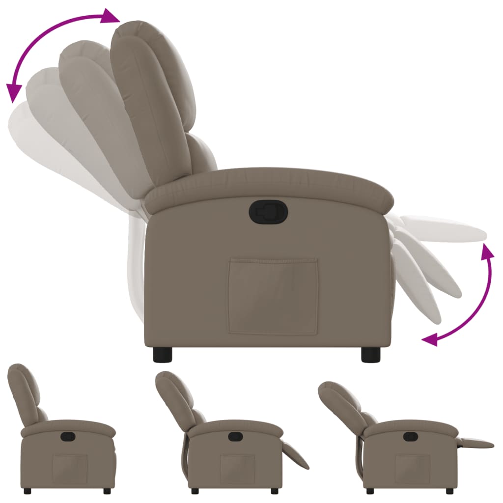 Fauteuil verstelbaar kunstleer cappuccinokleurig is nu te koop bij PeponiXL, paradijselijk wonen!