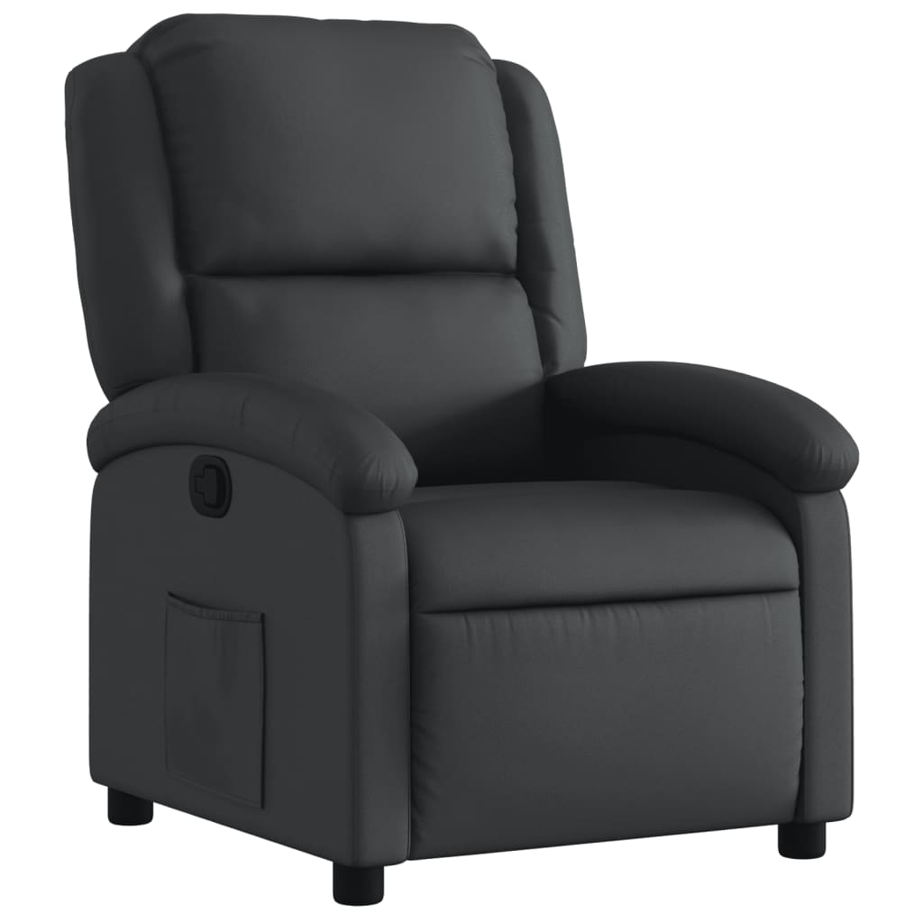 Fauteuil echt leer zwart is nu te koop bij PeponiXL, paradijselijk wonen!