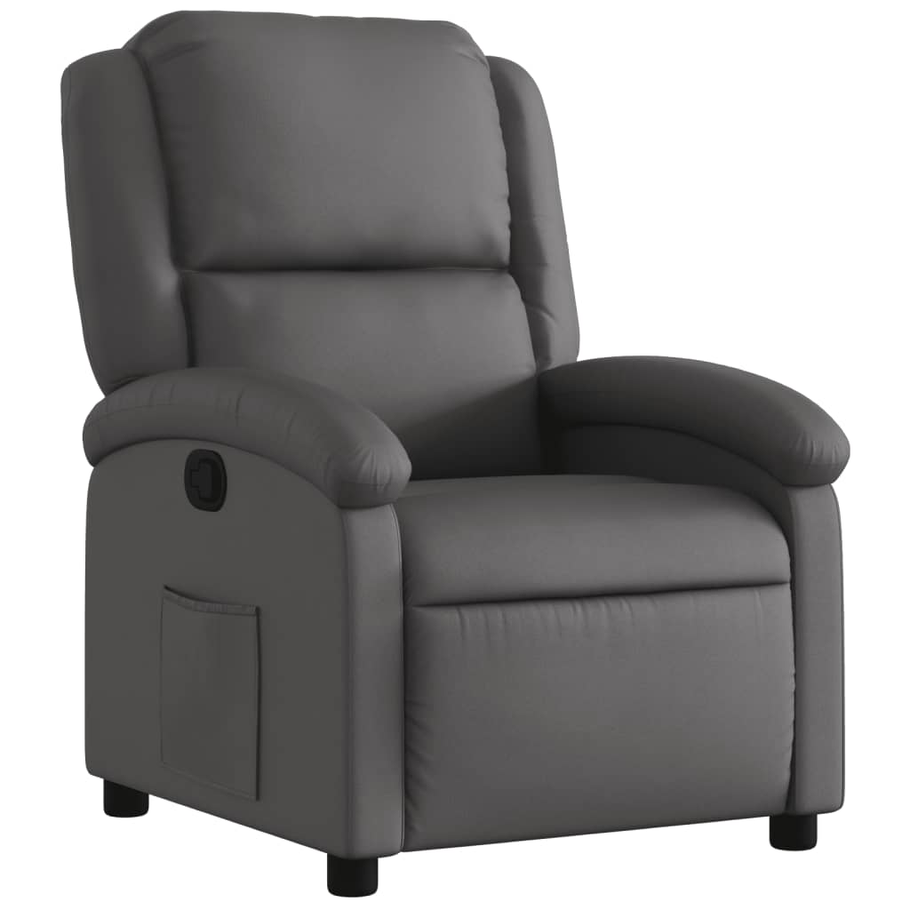 Fauteuil echt leer grijs is nu te koop bij PeponiXL, paradijselijk wonen!