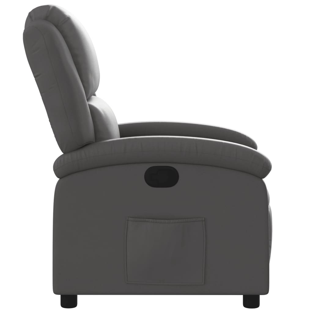 Fauteuil echt leer grijs is nu te koop bij PeponiXL, paradijselijk wonen!