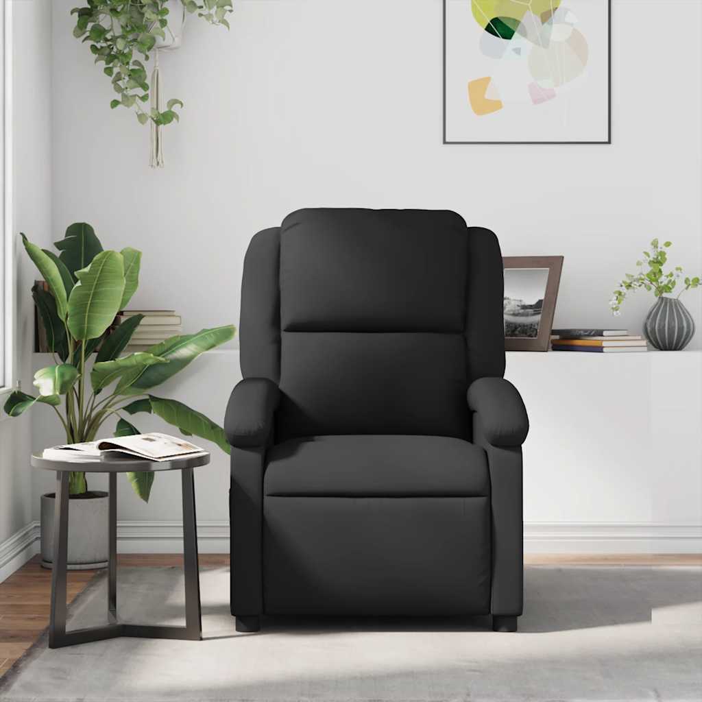 Massagestoel echt leer zwart