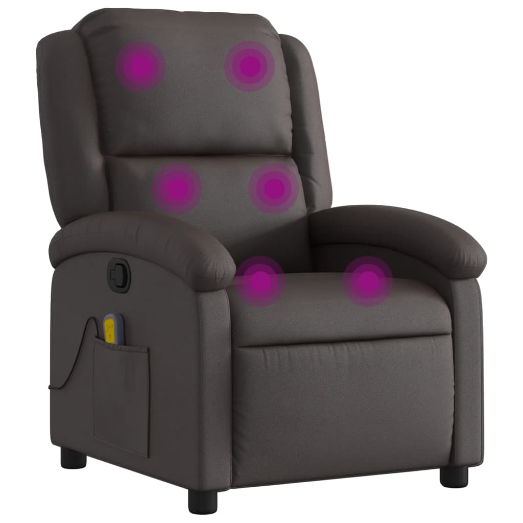 Massagestoel verstelbaar echt leer donkerbruin is nu te koop bij PeponiXL, paradijselijk wonen!