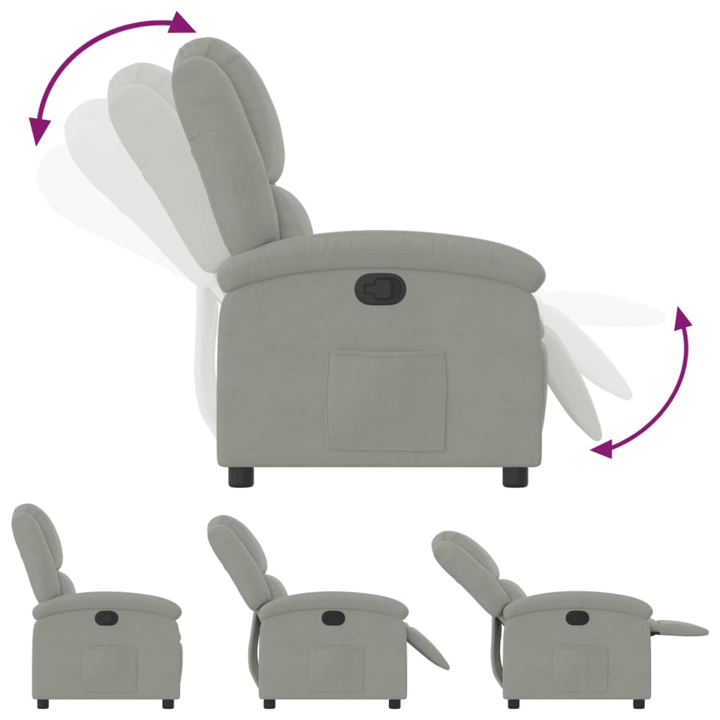 Relaxfauteuil Lichtgrijs Fluweel is nu te koop bij PeponiXL, paradijselijk wonen!