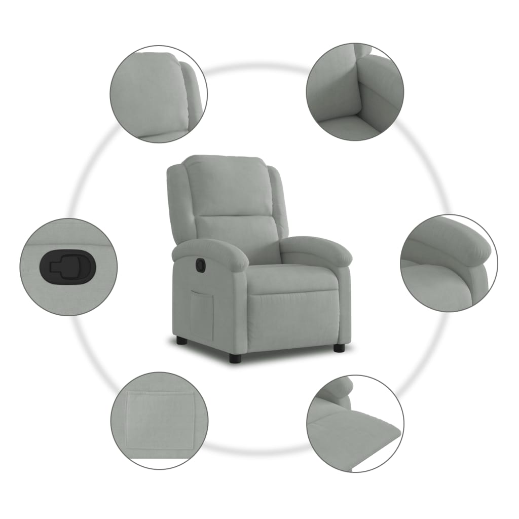 Relaxfauteuil Lichtgrijs Fluweel is nu te koop bij PeponiXL, paradijselijk wonen!