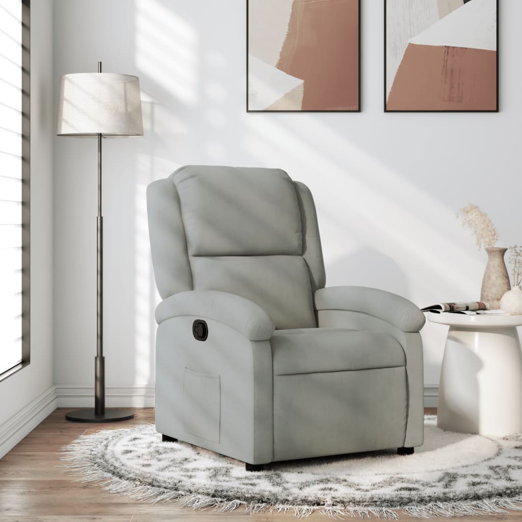 Relaxfauteuil Lichtgrijs Fluweel is nu te koop bij PeponiXL, paradijselijk wonen!