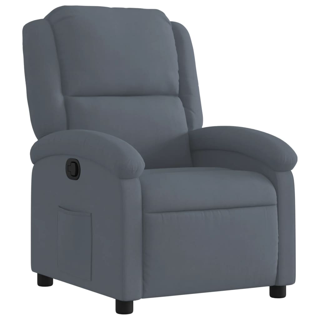 Fauteuil verstelbaar fluweel donkergrijs is nu te koop bij PeponiXL, paradijselijk wonen!