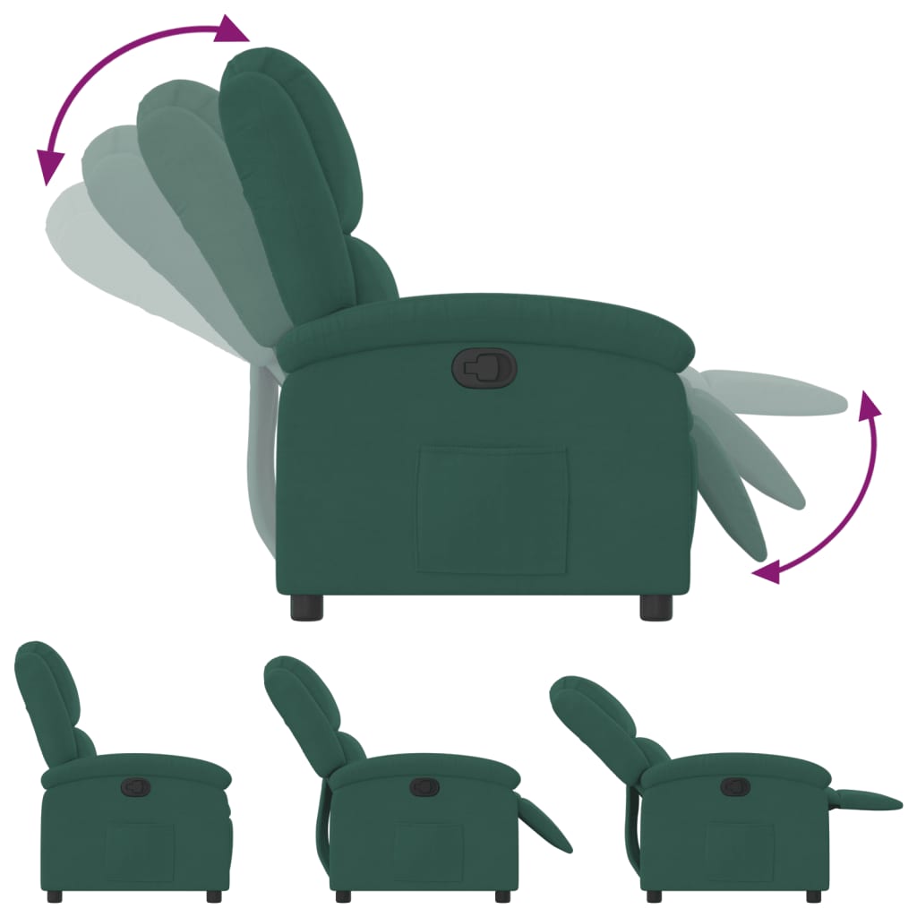 Fauteuil verstelbaar fluweel donkergroen is nu te koop bij PeponiXL, paradijselijk wonen!