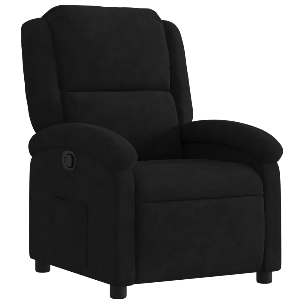 Fauteuil verstelbaar fluweel zwart is nu te koop bij PeponiXL, paradijselijk wonen!