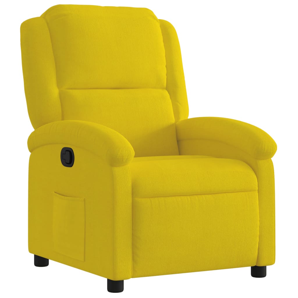 Fauteuil verstelbaar fluweel geel is nu te koop bij PeponiXL, paradijselijk wonen!