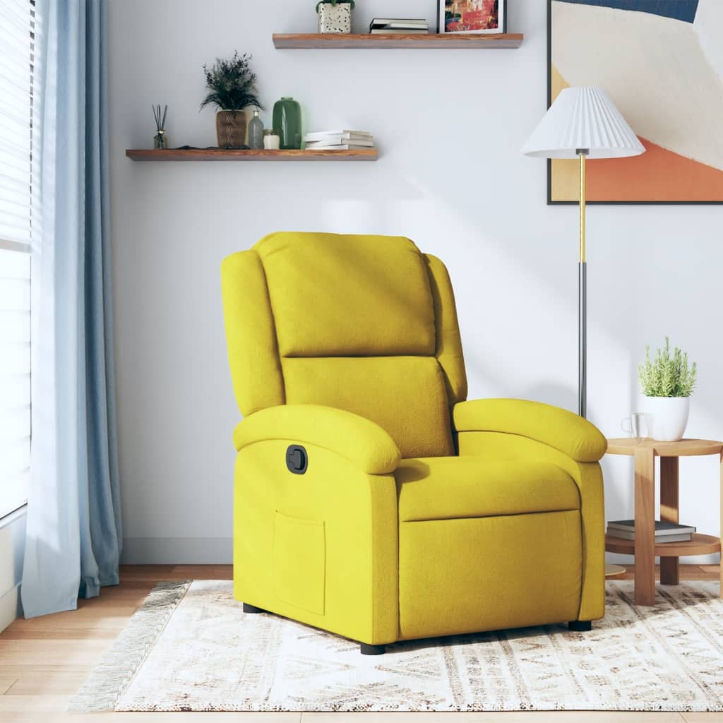 Fauteuil verstelbaar fluweel geel is nu te koop bij PeponiXL, paradijselijk wonen!