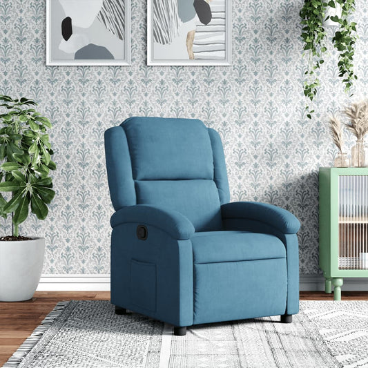 Fauteuil verstelbaar fluweel blauw is nu te koop bij PeponiXL, paradijselijk wonen!