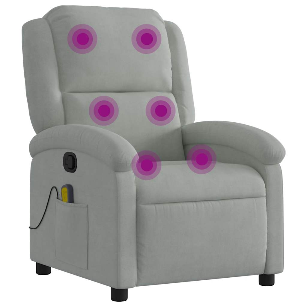 Massagestoel verstelbaar fluweel lichtgrijs is nu te koop bij PeponiXL, paradijselijk wonen!