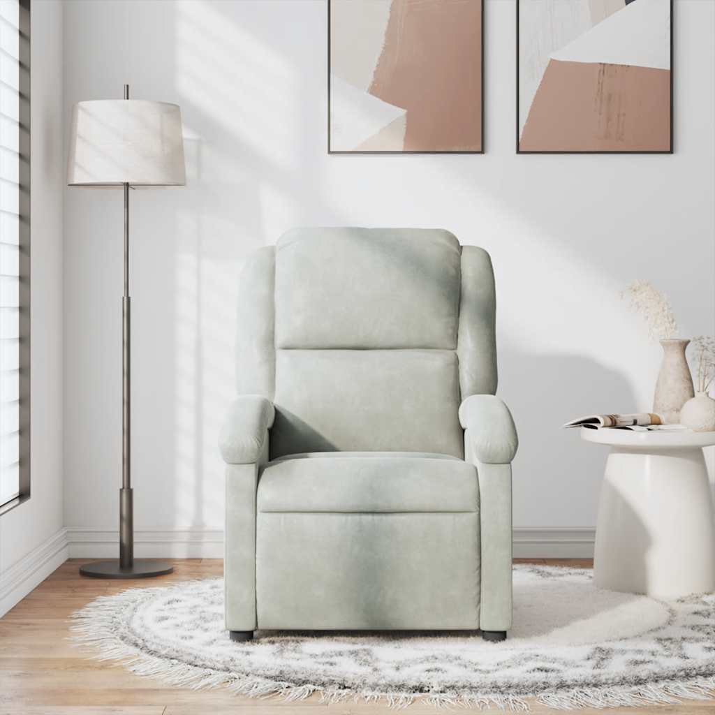 Massagestoel verstelbaar fluweel lichtgrijs is nu te koop bij PeponiXL, paradijselijk wonen!