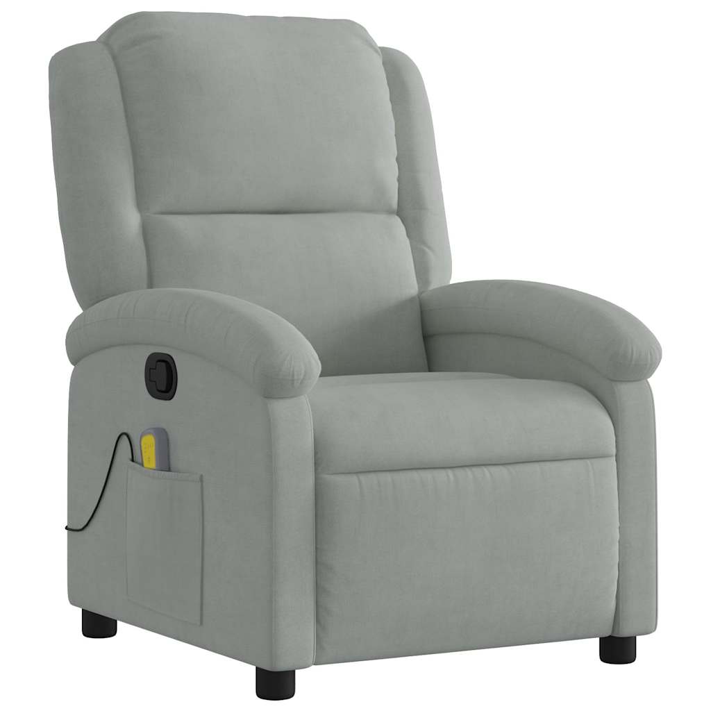 Massagestoel verstelbaar fluweel lichtgrijs is nu te koop bij PeponiXL, paradijselijk wonen!