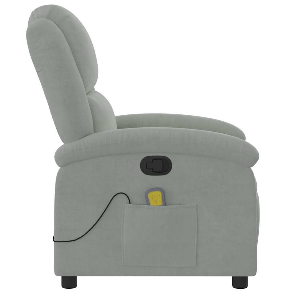 Massagestoel verstelbaar fluweel lichtgrijs is nu te koop bij PeponiXL, paradijselijk wonen!