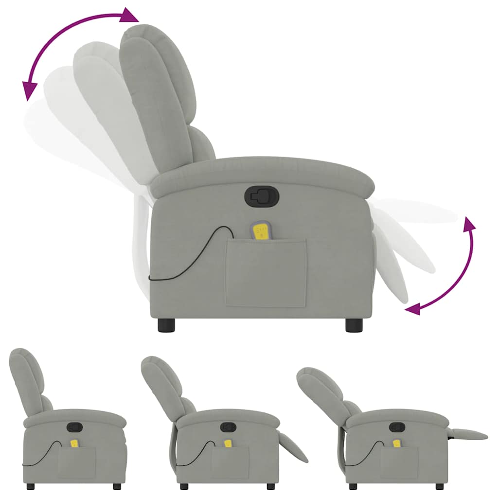Massagestoel verstelbaar fluweel lichtgrijs is nu te koop bij PeponiXL, paradijselijk wonen!