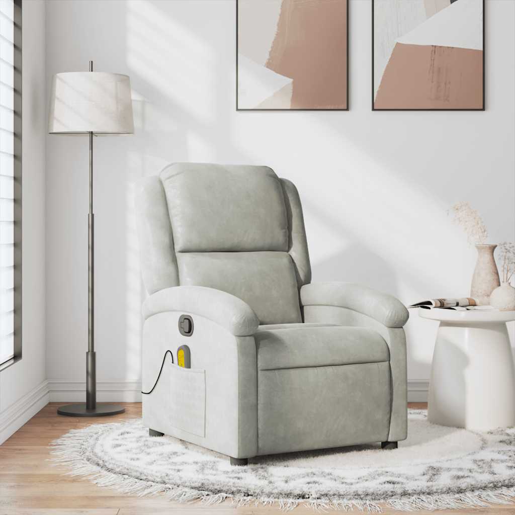 Massagestoel verstelbaar fluweel lichtgrijs is nu te koop bij PeponiXL, paradijselijk wonen!