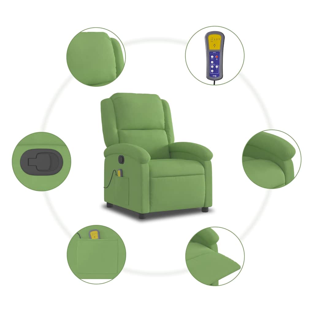 Massagestoel verstelbaar fluweel lichtgroen is nu te koop bij PeponiXL, paradijselijk wonen!