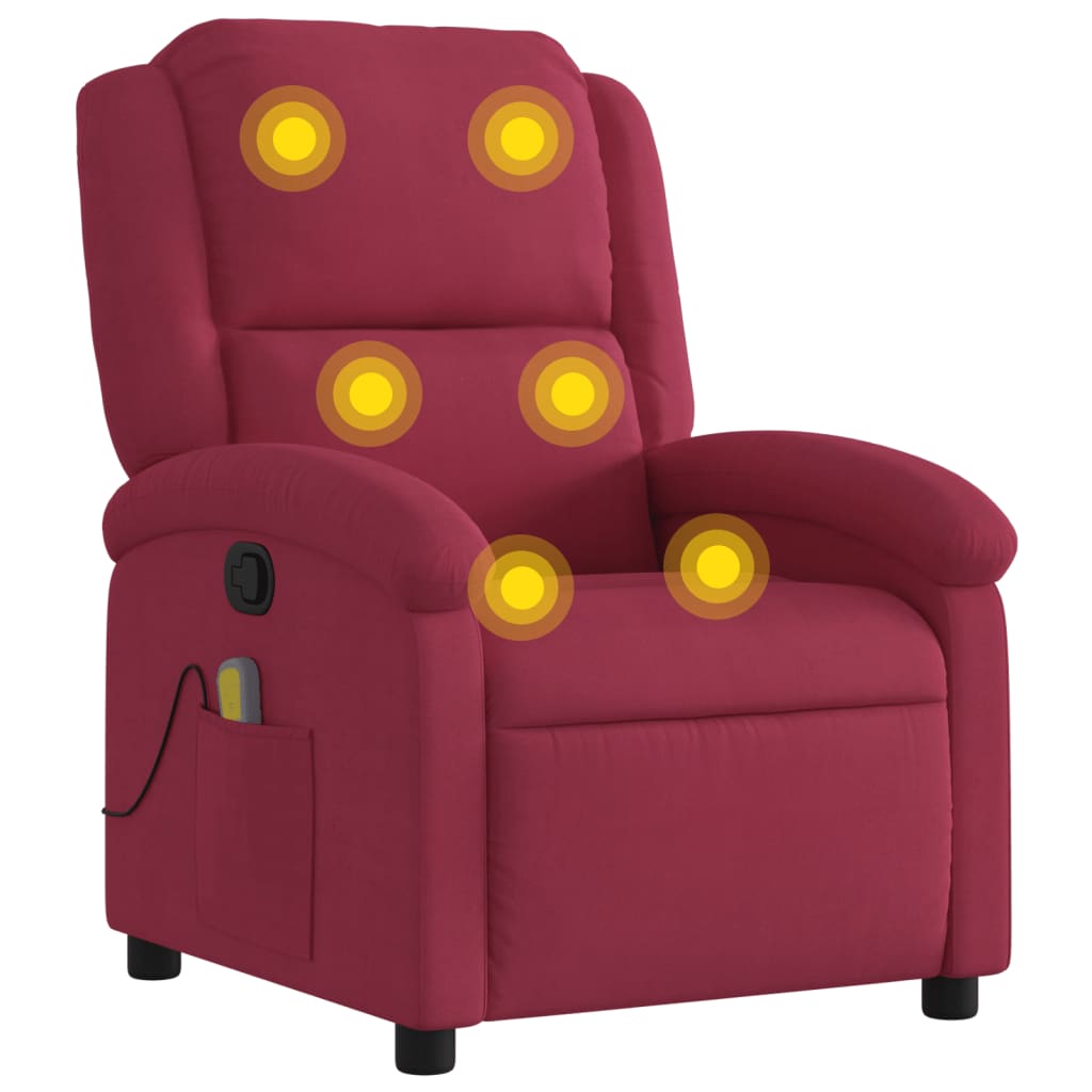 Massagestoel verstelbaar fluweel wijnrood is nu te koop bij PeponiXL, paradijselijk wonen!