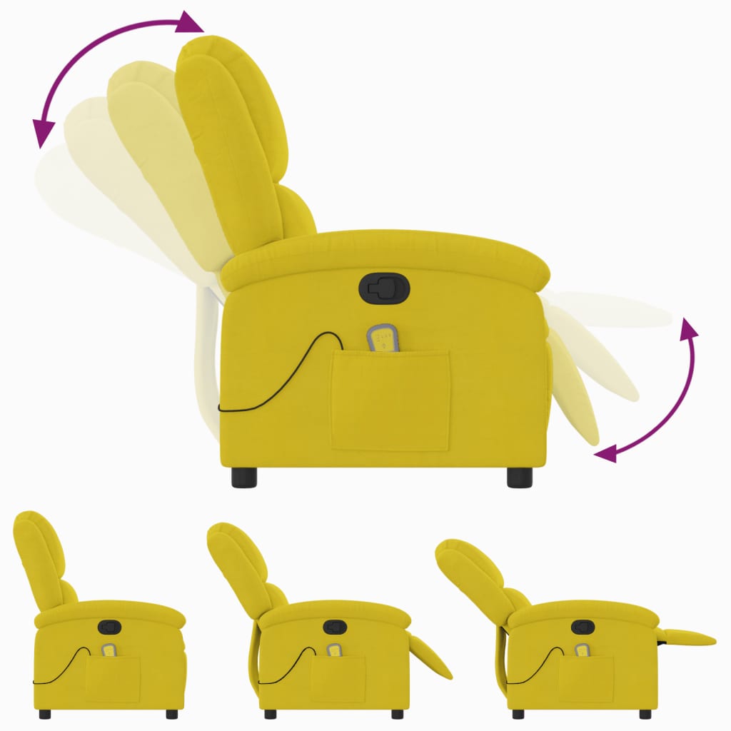Massagestoel verstelbaar fluweel geel is nu te koop bij PeponiXL, paradijselijk wonen!