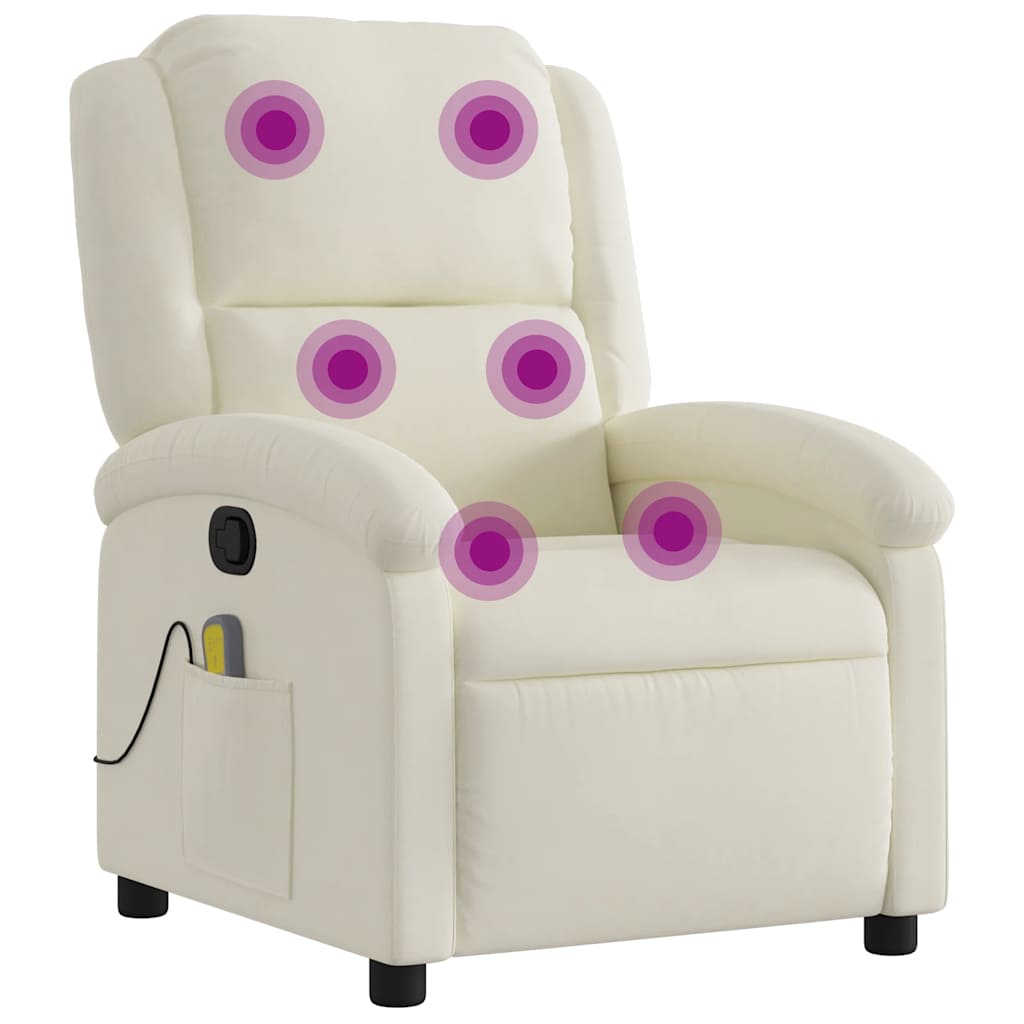Massagestoel verstelbaar fluweel crèmekleurig is nu te koop bij PeponiXL, paradijselijk wonen!