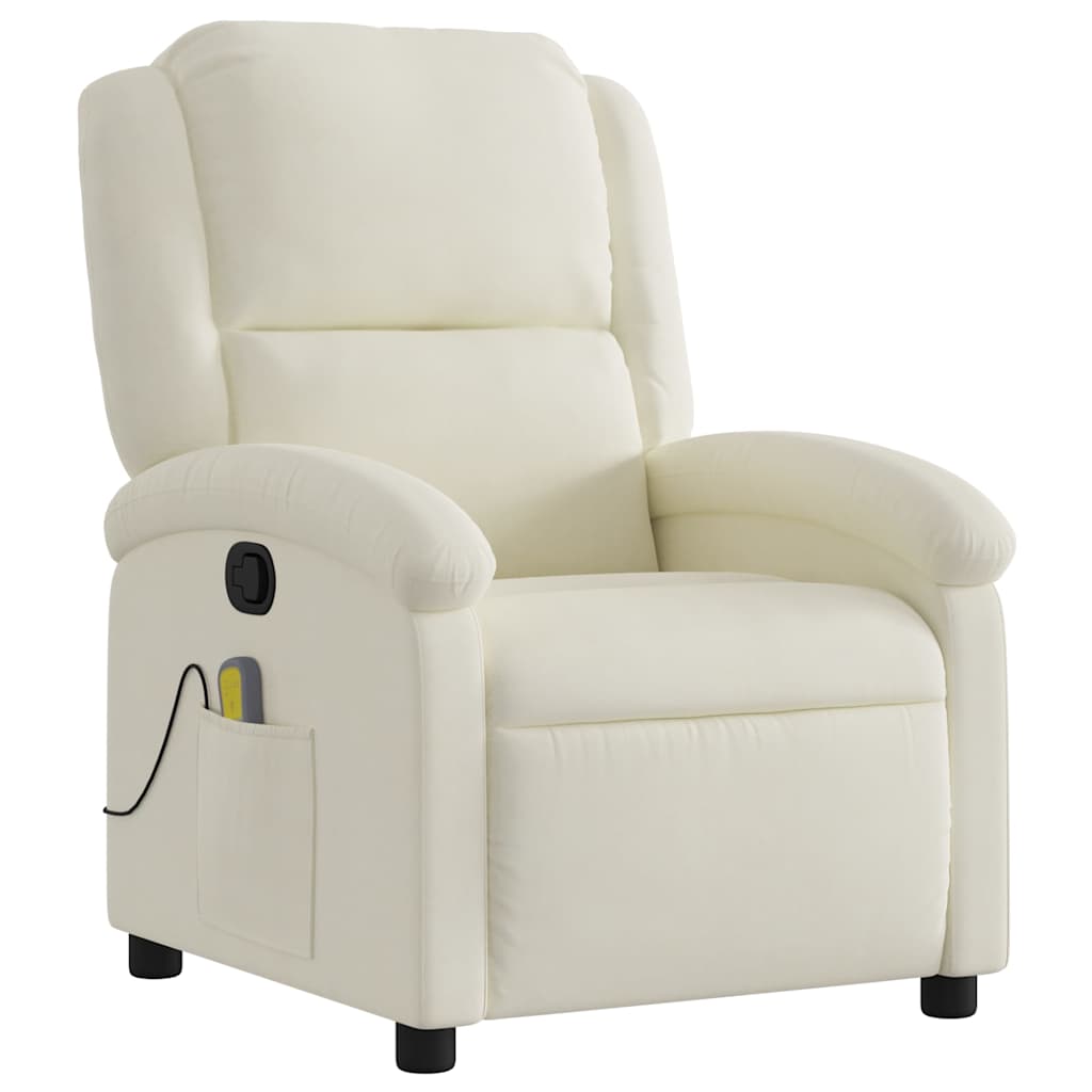 Massagestoel verstelbaar fluweel crèmekleurig is nu te koop bij PeponiXL, paradijselijk wonen!