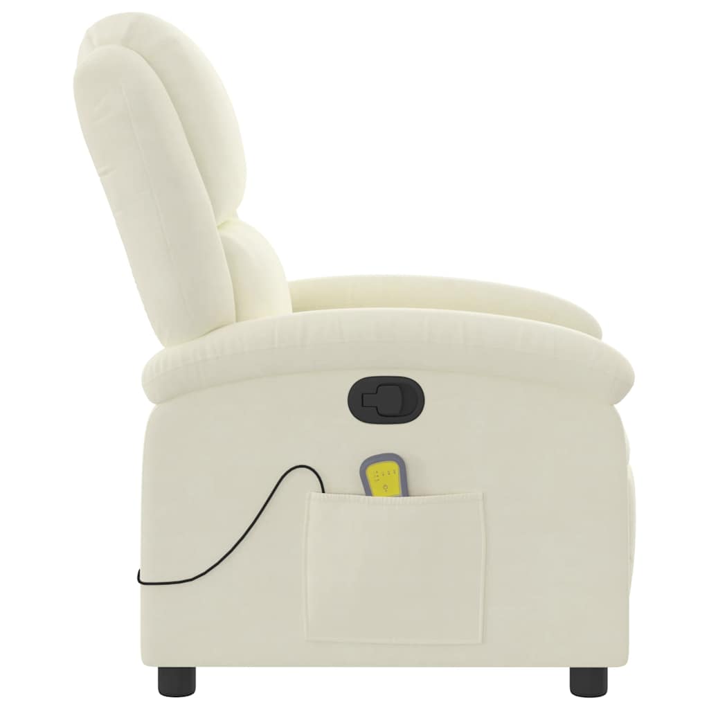 Massagestoel verstelbaar fluweel crèmekleurig is nu te koop bij PeponiXL, paradijselijk wonen!