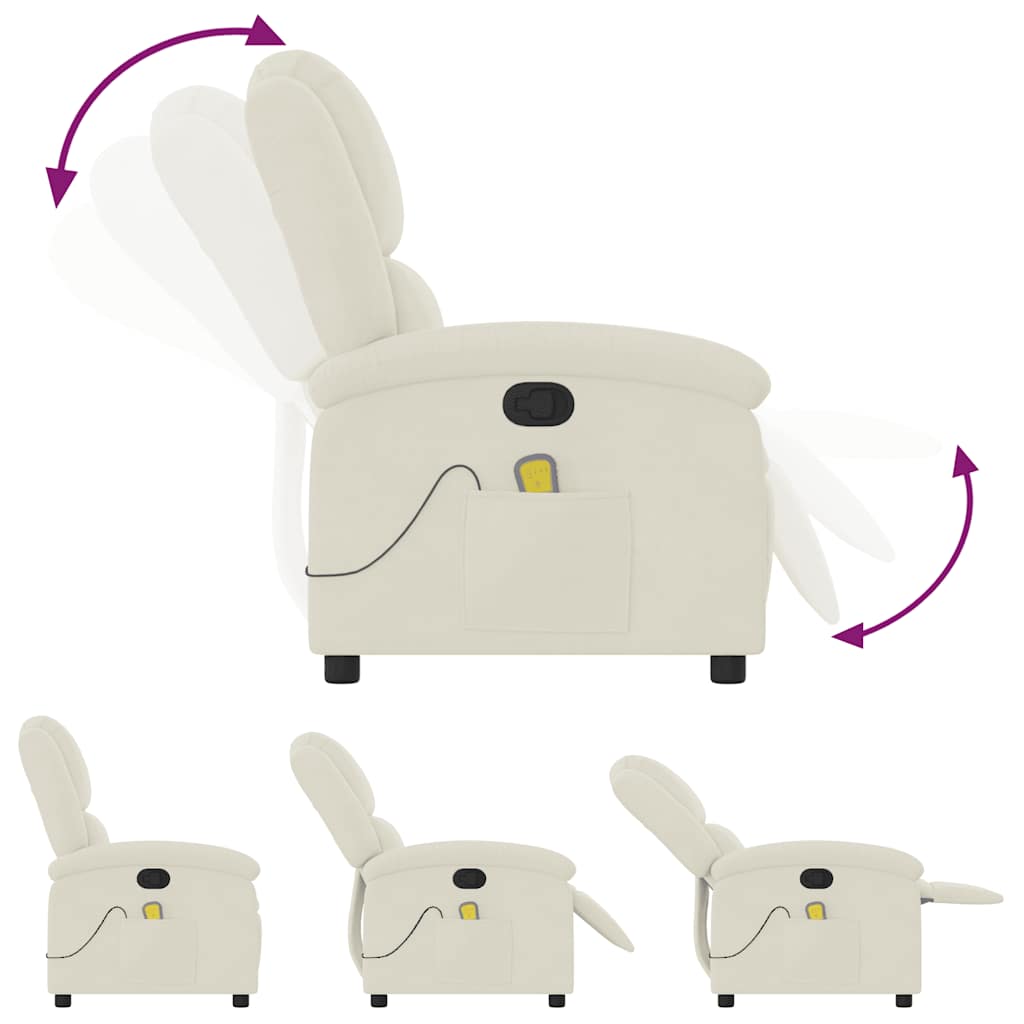 Massagestoel verstelbaar fluweel crèmekleurig is nu te koop bij PeponiXL, paradijselijk wonen!