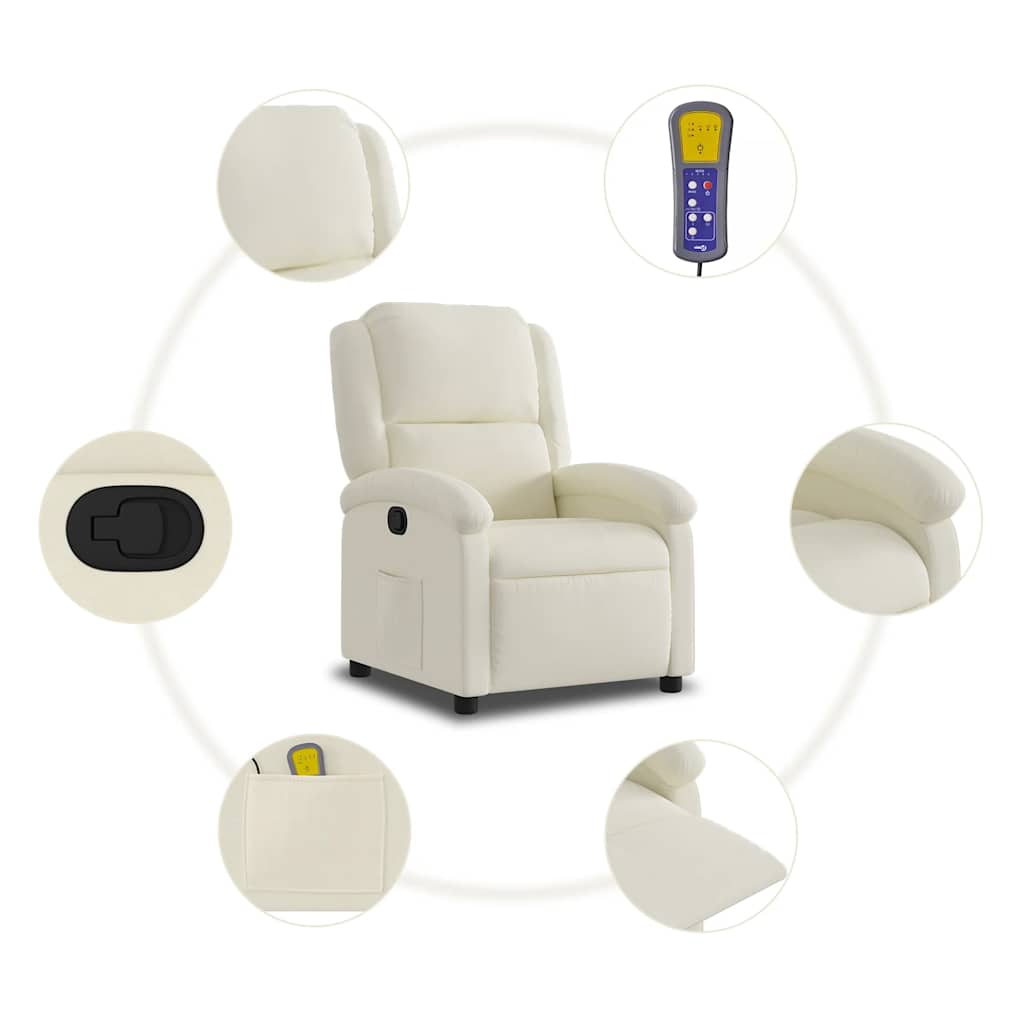 Massagestoel verstelbaar fluweel crèmekleurig is nu te koop bij PeponiXL, paradijselijk wonen!