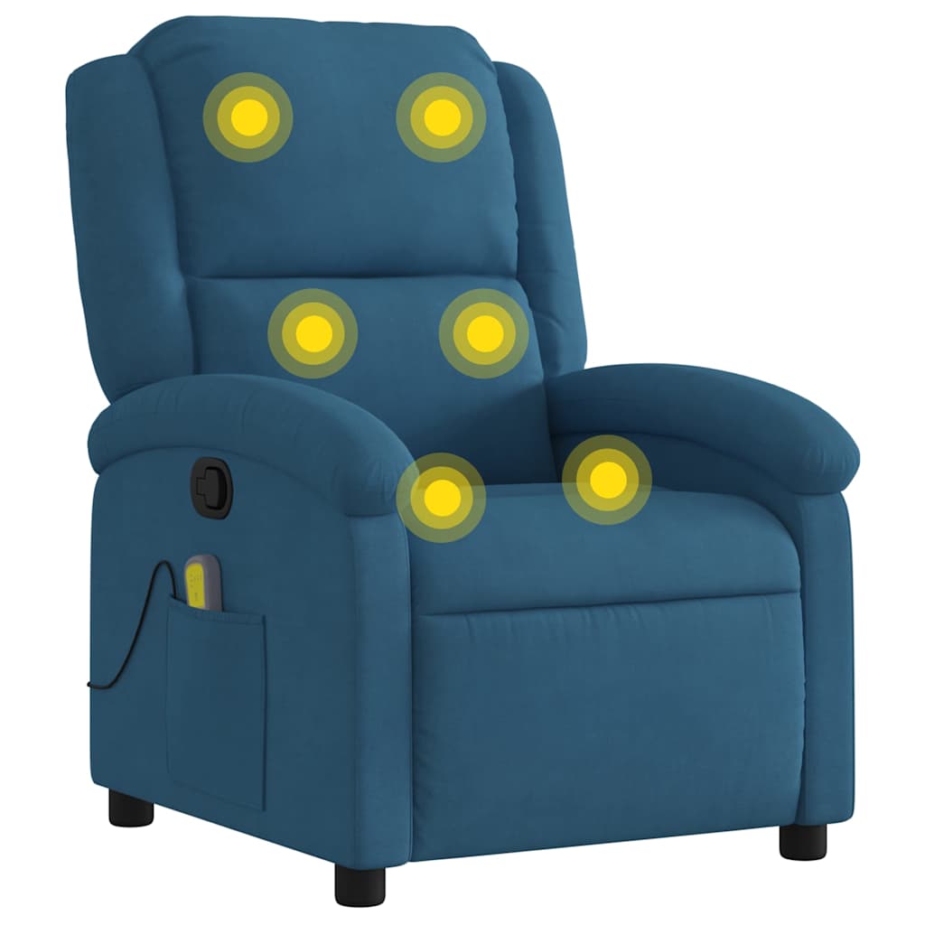Massagestoel verstelbaar fluweel blauw is nu te koop bij PeponiXL, paradijselijk wonen!