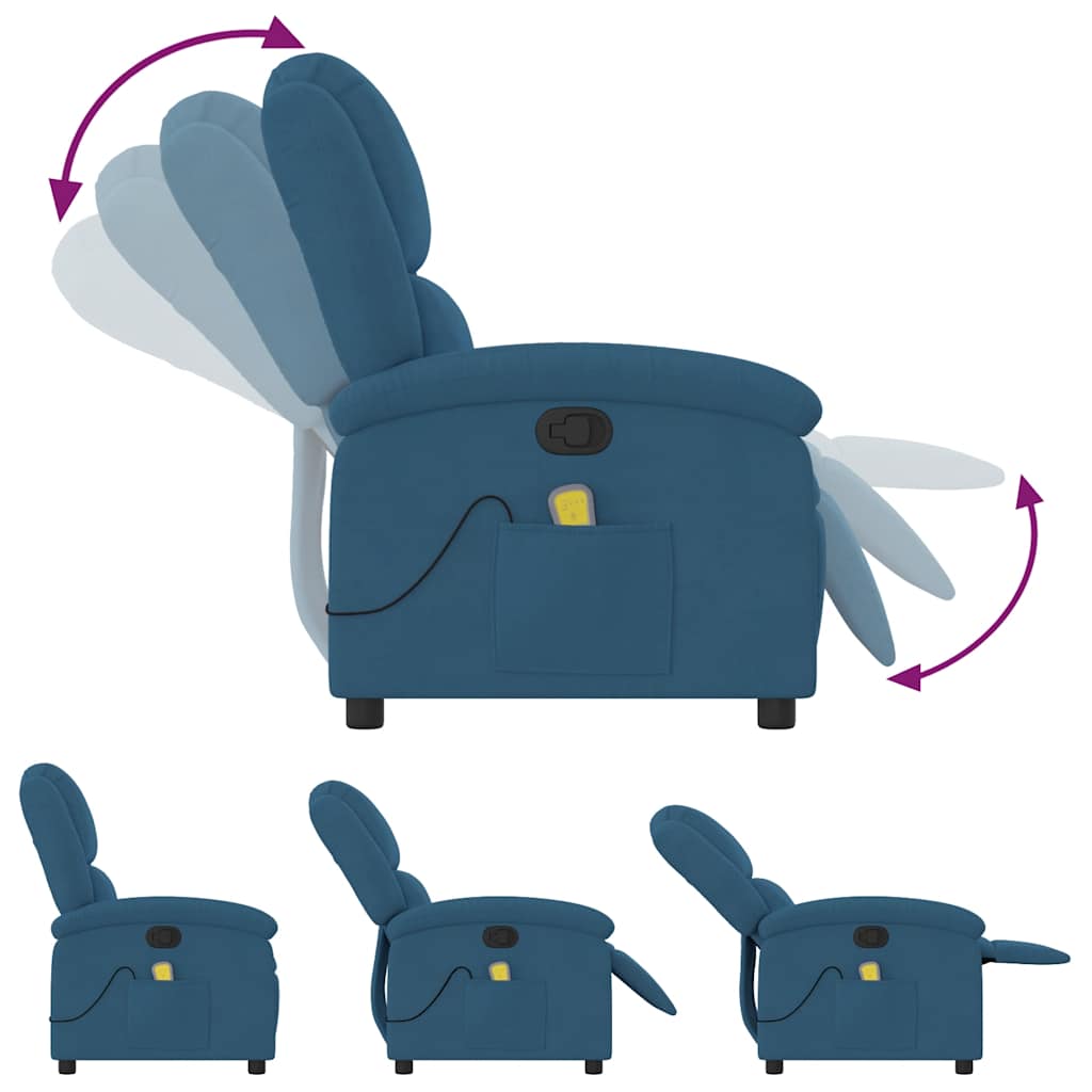 Massagestoel verstelbaar fluweel blauw is nu te koop bij PeponiXL, paradijselijk wonen!