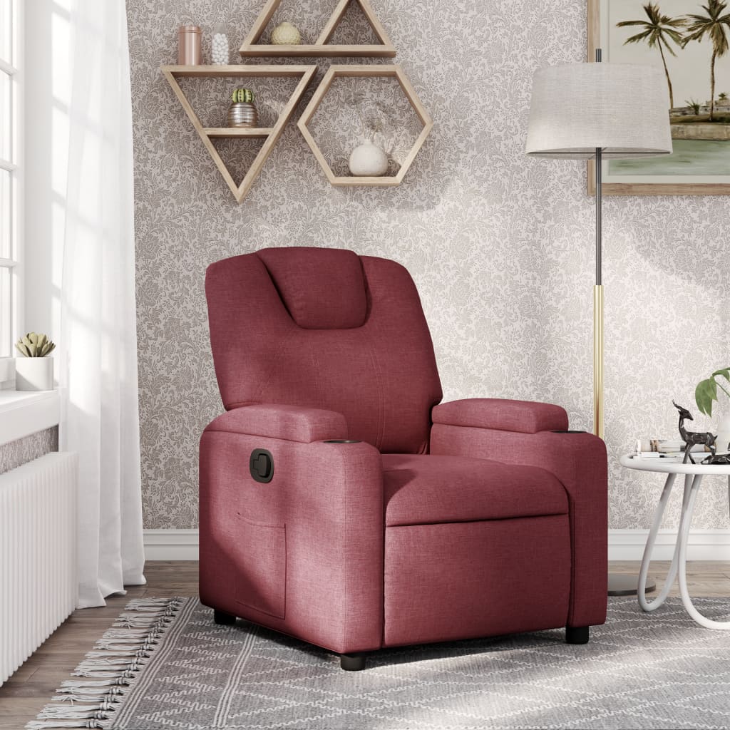 Fauteuil verstelbaar stof wijnrood is nu te koop bij PeponiXL, paradijselijk wonen!